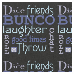 Tissu Bunco Dice Friends Purple, Black and Blue Modern