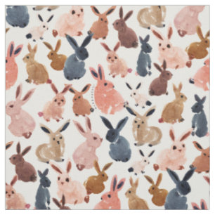 Tissu BUNNIES INDÉPENDANTES lapins Aquarellés Pastel