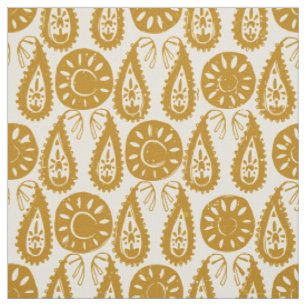 Tissu cachemire or ivoire