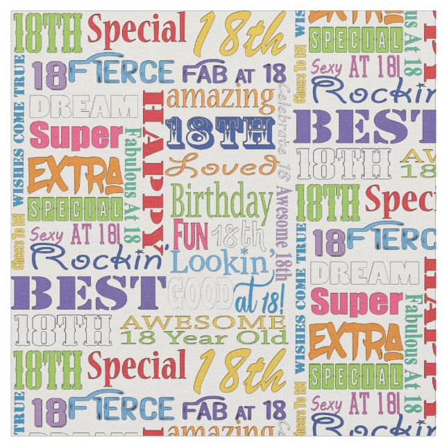 Tissu Cadeaux Uniques Et Spéciaux De 18E Anniversaire (Fermer)