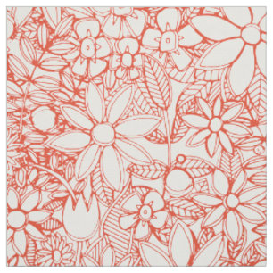 Tissu cadmium fleur sauvage
