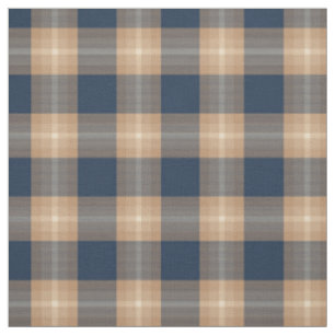 Tissu Café Bleu foncé Tan Brown Tartan Carré Motif