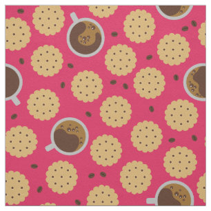 Tissu Café et biscuits