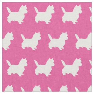 Tissu Cairn Terrier Chien Silhouette Animal rose