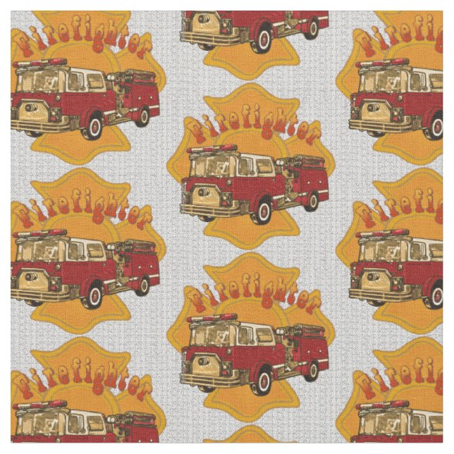 Tissu Camion de pompier Maltais Fabric de pompier (Fermer)