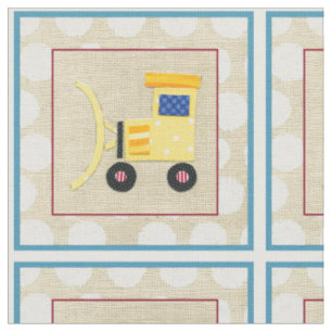 Tissu Camion jaune de bouteur de jouet par Chariklia