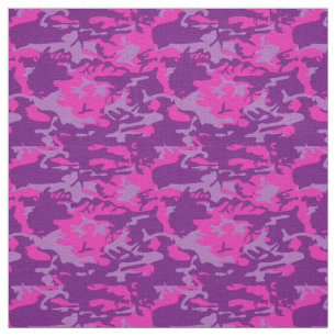 Tissu Camo rose et pourpre