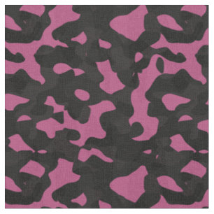 Tissu Camouflage abstrait rose et noir texturé