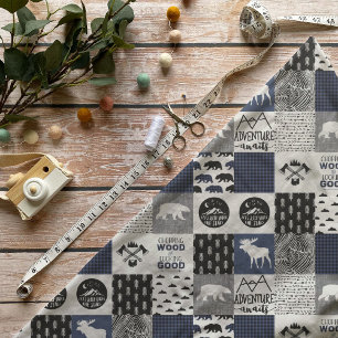 Tissu Camping Plaid à Buffalo Bleu