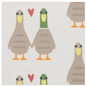 Tissu Canards amoureux Cute Canards Couple avec Coeur