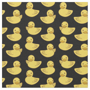 Tissu Canards en caoutchouc gris jaune pâle