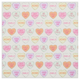Tissu Candy Conversation Coeur Valentines Jour Sucré