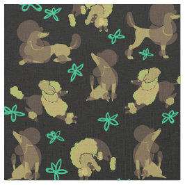 Tissu Caniches verts