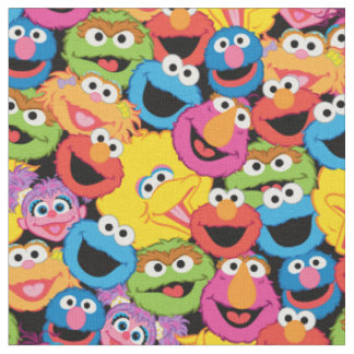 Tissu Caractère de rue Sésame Face au Motif