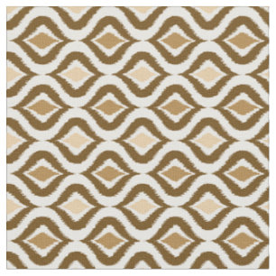 Tissu Caramel Coffee Brown Retro Chic Ikat Abandonne Mot