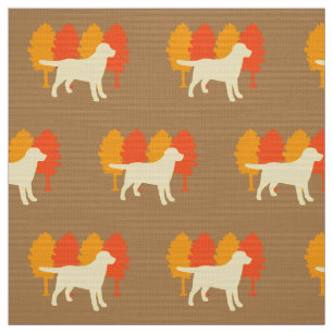 Tissu Caramel jaune d'arbres d'automne d'ensemble de