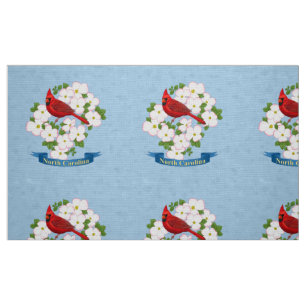 Tissu Cardinal d'État de Caroline du Nord Oiseau Dogwood