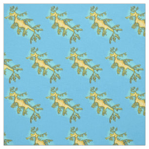 Tissu Caricature amusante de dragon de mer feuillu