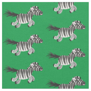 Tissu Caricature amusante de zèbre