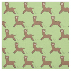 Tissu Caricature d'alpaga brun joli