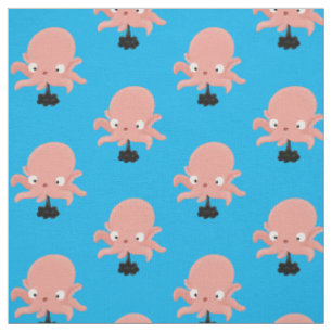 Tissu Caricature de bébé pieuvre rose mignonne humour