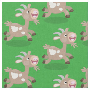 Tissu Caricature de chèvre billy joyeux