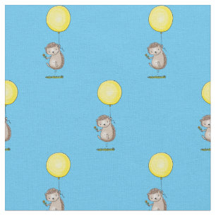 Tissu Caricature de hérisson et de ballon mignon