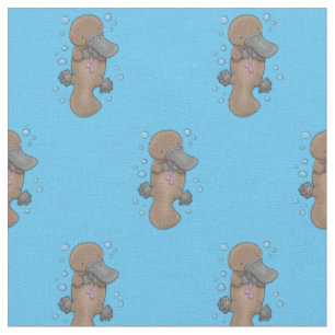 Tissu Caricature de platypus bébé très heureuse