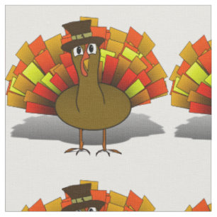 Tissu Caricature de Thanksgiving Turquie pèlerin