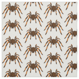 Tissu Caricature déplaisante de tarantule brun et orange