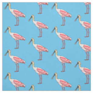 Tissu Caricature d'oiseau de spatule de rose