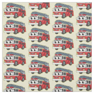 Tissu Caricature du moteur de feu joyeux
