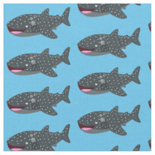 Tissu Caricature joli requin baleine joyeux