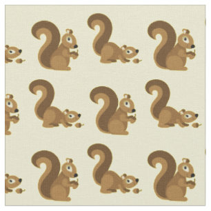 Tissu Caricature pour enfants des écureuils mignons