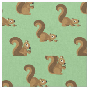 Tissu Caricature pour enfants des écureuils mignons