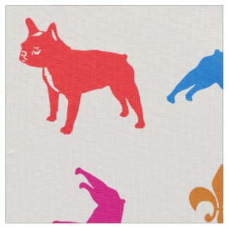 Tissu Carillons Bouledogues sur carrelage de 12"