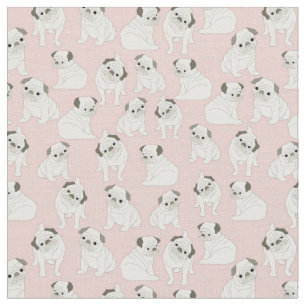 Tissu Carlin adorable sur Arrière - plan rose