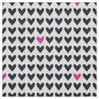 Tissu CARNIVAL - Coeurs de Saint-Valentin gris foncé et