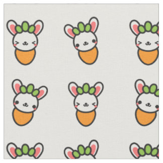 Tissu Carotte de lapin de Kawaii