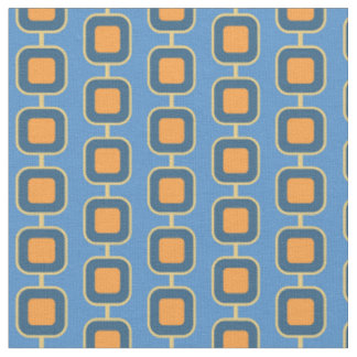 Tissu Carré bleu et orange