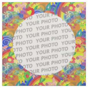 Tissu Carré Frame Flower Power I + vos photos et idées