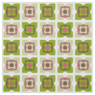 Tissu Carré moderne du milieu du siècle Vert Motif
