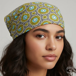 Tissu Carreau de mosaïque marocain géométrique bleu sarc