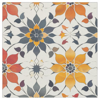 Tissu Carrelage floral d'automne