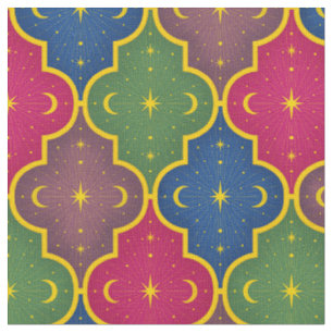 Tissu Carrelage marocain céleste (grande échelle)