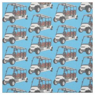 Tissu Carte de golf / dessin animé en voiturette de golf