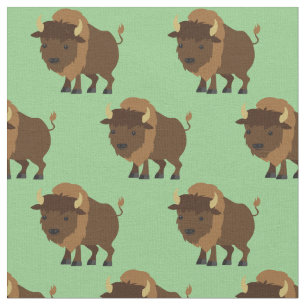 Tissu Cartographie de Bison de Buffle mignon