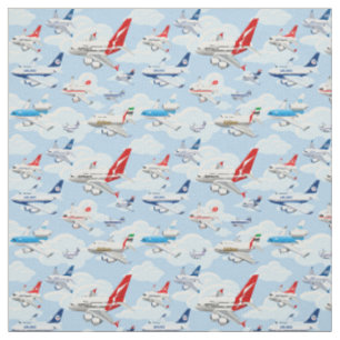 Tissu Cartographier les avions commerciaux sans couture 