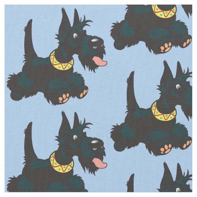 Tissu Cartoon écossais terrier (Fermer)
