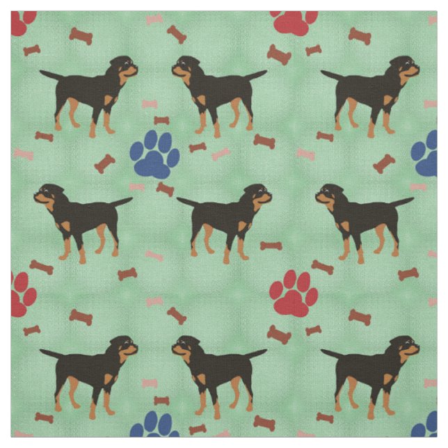 Tissu Cartoon Rottweiler (Échantillon)